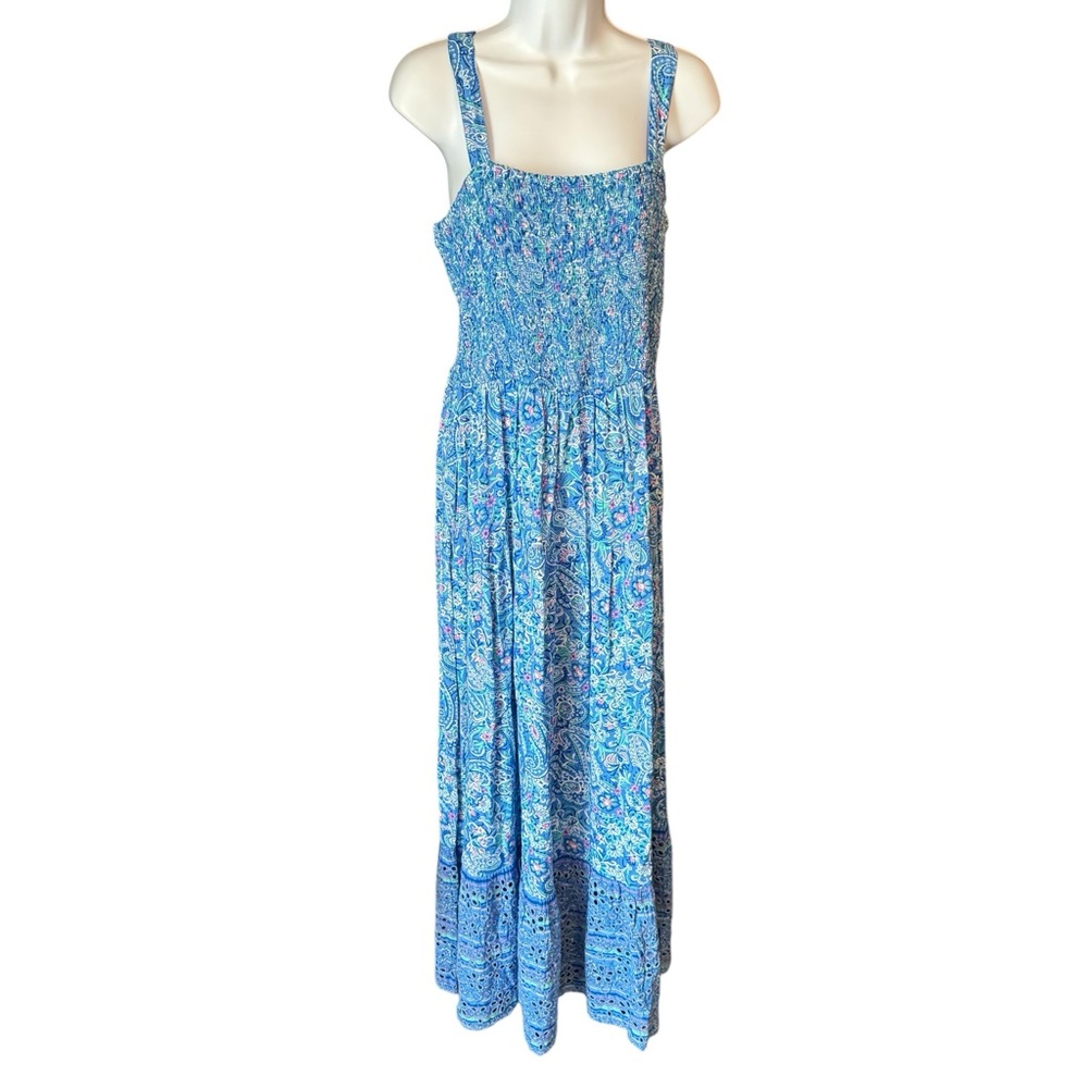 Chic Blue Floral Maxi Dress - Picture 3 of 9